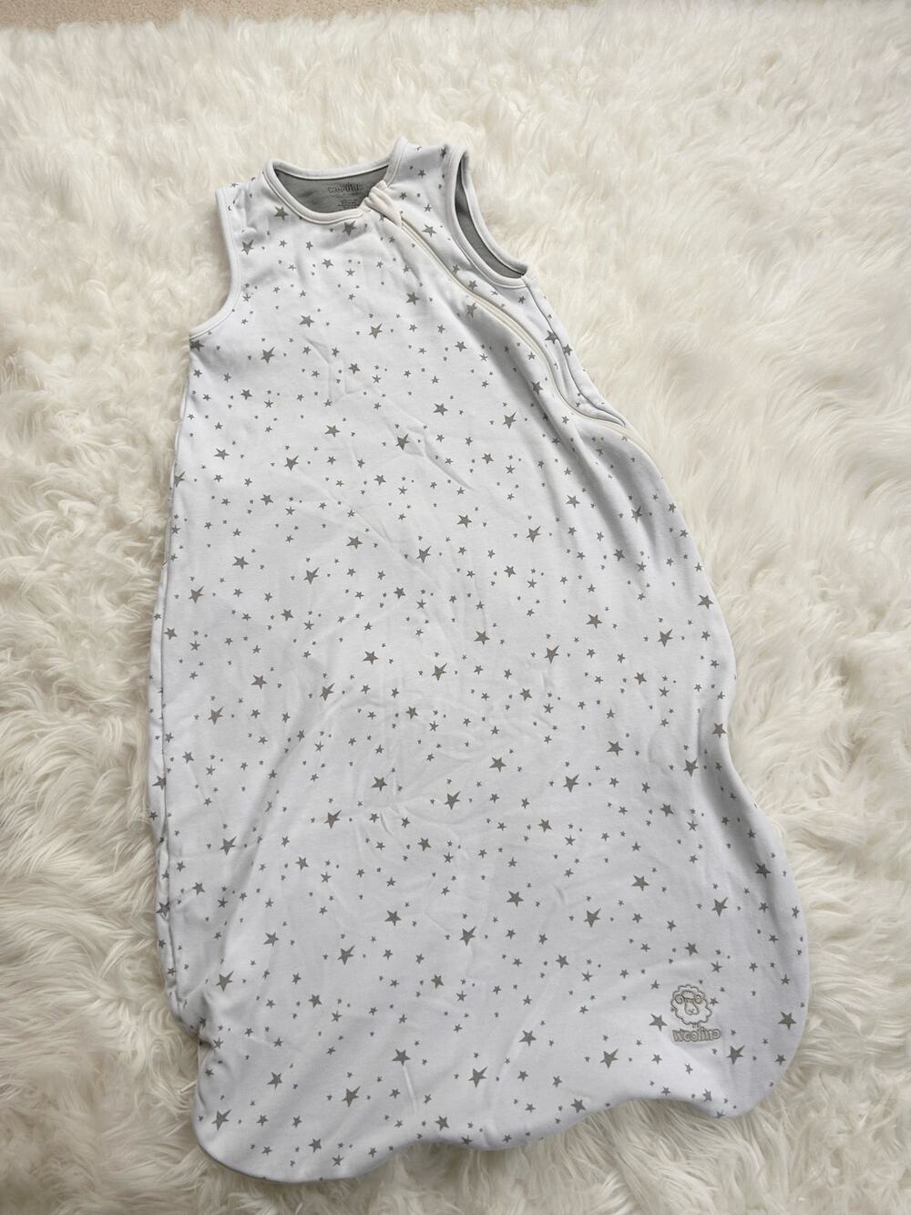 Woolino Sleep Sack White with Star Print